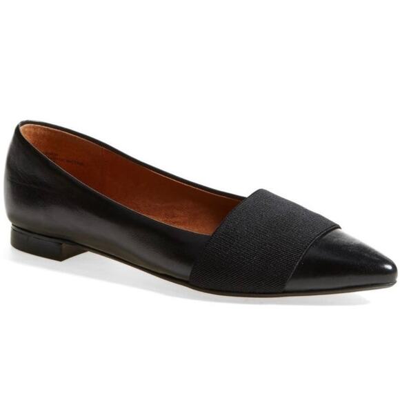 HALOGEN x NORDSTROM | Leah Leather Pointed Flats Elastic Band | Size 9.5 - Picture 1 of 9